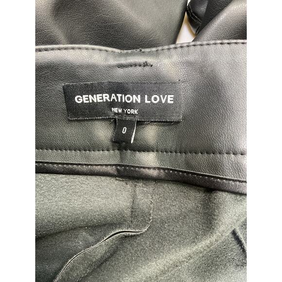 Generation Love 'Amirah' Black Button Faux Leather Pants Size 0 - Picture 4 of 5